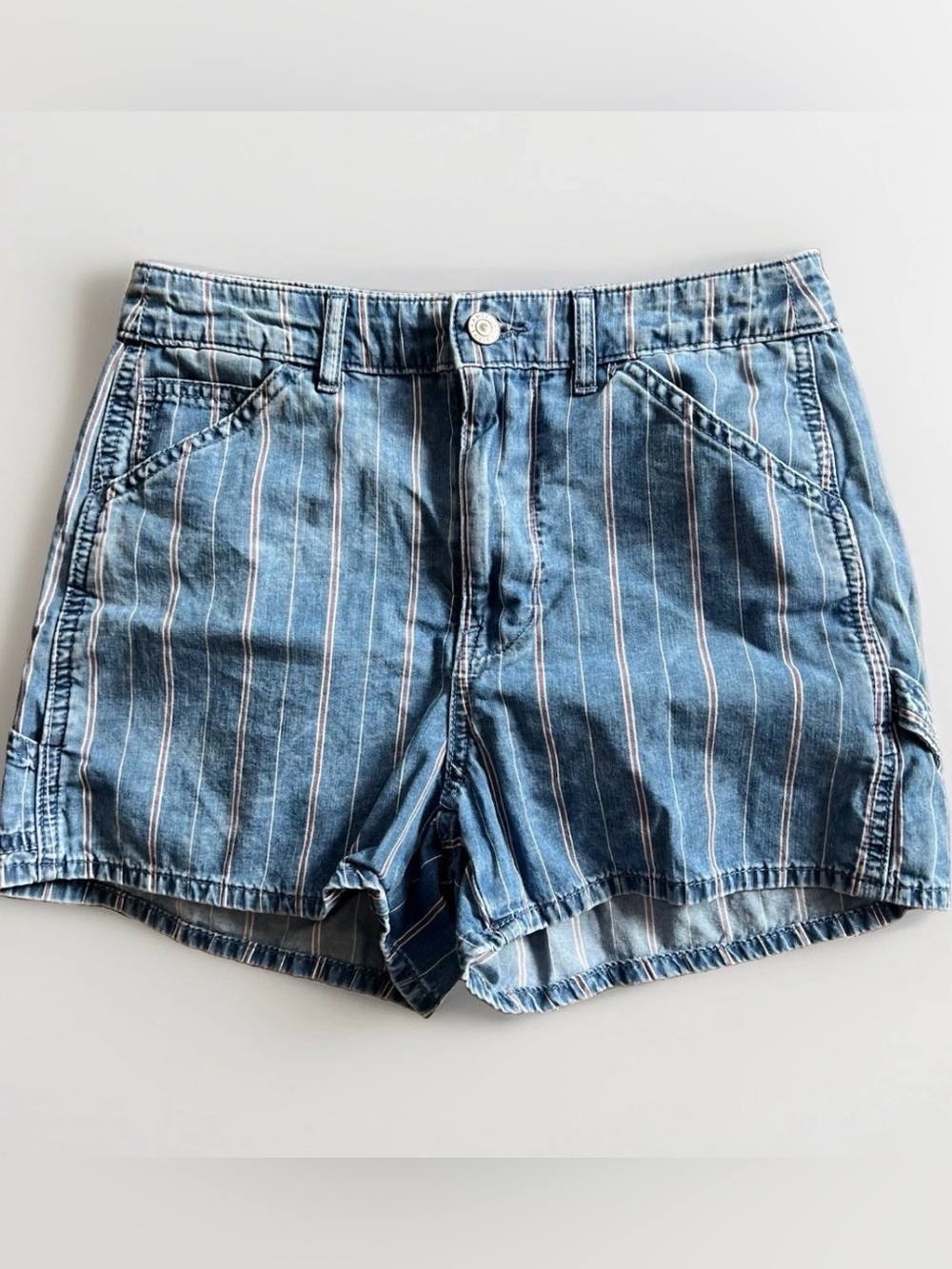 American Eagle Striped Denim Jean Shorts Size 2